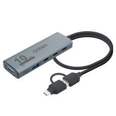 컴스 USB 3.2 C타입 A타입 콤보 Gen2 4포트 USB허브 FW529, 그레이, 4개