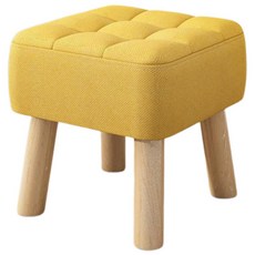 비글썬마켓 패브릭 원목 낮은 미니 의자 34cm, 옐로우, 1개