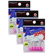 캣츠크로우 아징 지그 340 핑크 AJ340, 3개, 6개입