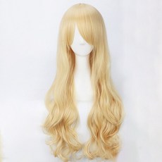여성용 이너윈 롱 웨이브 전체가발 80cm, 골드, 1개 - 금발가발