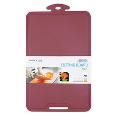 mommy's table 矽膠夾式副食品蔬果露營攜帶用砧板, 1個, 勃艮第