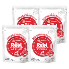 하림펫푸드 강아지 더리얼 슬림 간식 파우치, 닭가슴살맛, 70g, 4개
