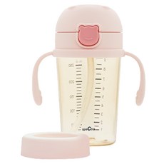 스펙트라 유아용 원터치 베베곰 빨대컵 250ml, 파우더핑크, 1개