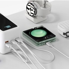 케이엠디자인 고속 충전 대용량 보조배터리 60000mAh, KMBAT60K, 화이트