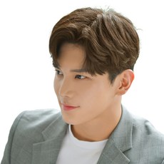남성용 정수리탈모 아이롱 가르마펌 부분가발 탑스타일 투블럭, 브라운믹스, 1개