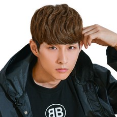 남성용 정수리탈모 소프트댄디펌 부분가발 탑스타일 투블럭, 브라운믹스, 1개