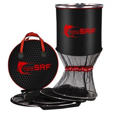 SRF 실리콘 낚시 살림망, 블랙+레드