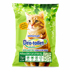데오토일렛 감자 앤 사막화 제로 고양이 모래, 4L, 1개, 녹차향 녹차향, 1개, 4L