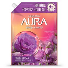 아우라 생화캡슐 이노베이션 초고농축 섬유유연제 자스민머스크 리필, 1개, 1.7L