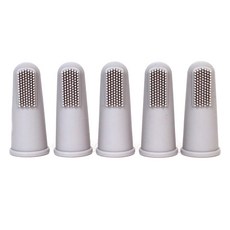 딩동펫 반려동물 에버 파스텔 손가락 실리콘 칫솔 5종 세트 2.2 x 5.5 cm, 그레이, 1세트