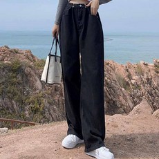 메이첼 여성용 일자핏 롱 데님 청바지 04805
