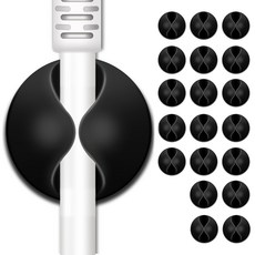 充電線固定器 20入組, 黑色, 20個