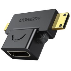 유그린 2in1 HDMI to Mini Micro HDMI 변환 젠더, 1개, 20144 - ifiusb