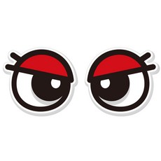 제제데코 졸음방지 잠깨우는 왕눈이 반사판 스티커 차량 앵그리 B010 대형(27~28 cm) 2p 세트, 혼합색상, 1세트