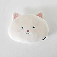 모던하우스 유아용 소프트터치 냥냥 야옹이 페이스 쿠션, 아이보리 + 핑크