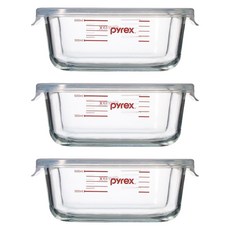 파이렉스 계량 저장용기 정사각 790ml, 3개