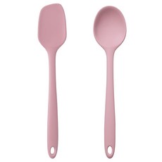 키친팩토리 프리미엄 실리콘 이유식 조리도구 2종 세트, 다크핑크, 1세트