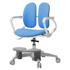 듀오백 밀키 학생의자 스탑캐스터 MI-218DSF + 발받침 세트, 마일드블루