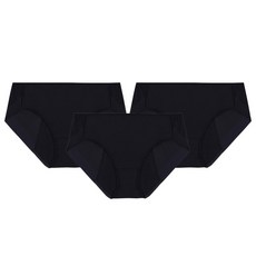 Molrangrouseu女款無痕無痕衛生內褲 3入, 黑色