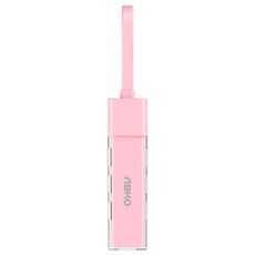 ABKO AMH 4in1 클리어 투웨이 4포트 USB 멀티허브, 핑크, 1개