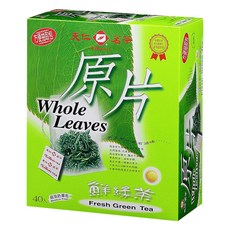 天仁茗茶 原片 鮮綠茶, 茶包個別包裝，保持新鮮，滋味甘醇, 2.8g, 40包, 1盒