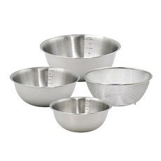 S186 스텐 믹싱볼 채반 4종 세트, 믹싱볼 19cm + 믹싱볼 22cm + 믹싱볼 24cm + 채반 22cm, 1세트