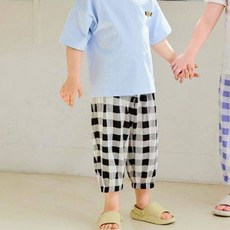 mollimelli friends 嬰兒格紋涼感8分涼感褲