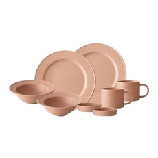 NICOTT Here手工2人Brunch全套組 8入, 1組, 8個, 玫瑰米色