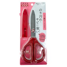 고쿠요 FIT SAXA 불소 코팅 캡가위, 레드, 1개