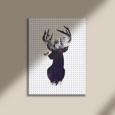 타공판닷컴 UV프린팅 타공판 700 x 1200 mm, 1개, 실루엣꽃사슴