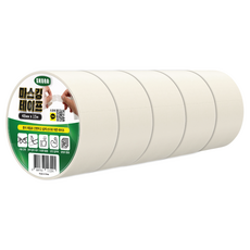 스코라 종이 마스킹 테이프 화이트 48mm x 15m, 5개