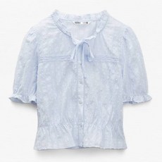 미쏘 크롭 프릴 블라우스