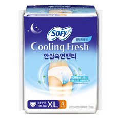 쏘피 쿨링프레쉬 입는 오버나이트 안심숙면팬티, 특대형, 4매입, 1개