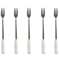 모다키친 버블펄 스텐 롱 티포크 화이트, 5개, 단품
