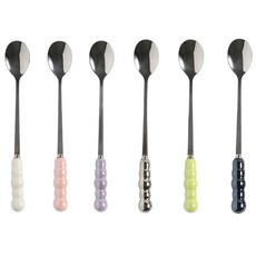 모다키친 버블펄 스텐 롱 티스푼 6종 세트, 1세트 1세트