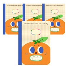 밀감 넓은줄 노트 초등1-3, 혼합색상, 4개