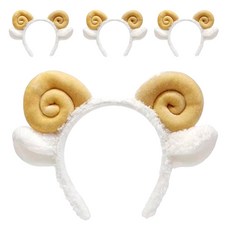 마켓감성 양뿔 머리띠, 카키, 4개