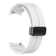 Gelsen Galaxy Watch 4/5/6專用束帶矽膠磁吸錶帶錶帶 曲線型 GDS7, GDS1 白色, 20mm