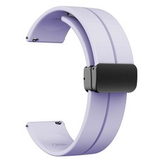 ZELSEN D扣矽膠磁吸錶帶智慧型手錶錶帶 20mm, DS6 薰衣草色