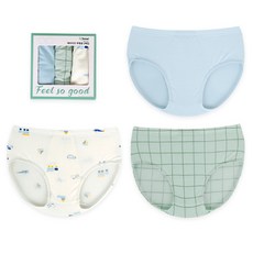 메이키즈 유아동 주니어 남아 붕붕스퀘어 모달 삼각 팬티 3종 세트 이키즈 남아용 붕붕스퀘어 모달 삼각 팬티 3종 세트