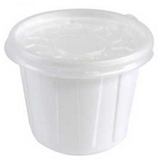 一次性醬料杯 100p + 蓋子 100p 套裝 白色 小號 75 x 55 mm, 100組