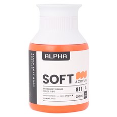 알파색채 소프트바디 아크릴물감 낱색 A 811 Perma. Orange, 250ml, 1색