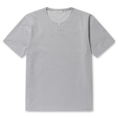 BRENTWOOD 솔리드 슬릿넥 티셔츠
