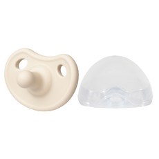MOTHER-K 極親柔全矽膠安撫奶嘴 (附收納盒) - 奶白, 極致親柔仿生設計, 透氣安撫, 預防口水疹, 0歲以上, 1個