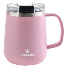 홈애니 마카롱 스텐머그컵 330ml, 핑크, 1개 핑크, 1개