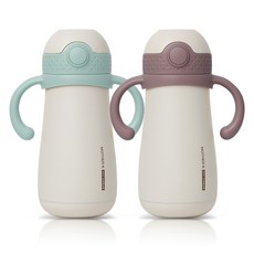 마더케이 허그 보온 빨대컵 2종 세트 350ml, 1개, 플럼 + 민트