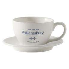 제이테이블 뉴욕 WilliamsBurg 레터링 도자기 카페라떼잔 320ml, 블루, 1개