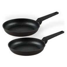 퀸센스 디너 후라이팬 2종 세트, 브라운, 후라이팬 24cm + 후라이팬 24cm, 1세트