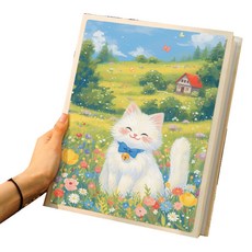 데이소이 헬로 애니멀 대용량 사진 앨범 가로 18.6 x 13.9.cm, TYPE 19 꽃밭베이비캣, 200매