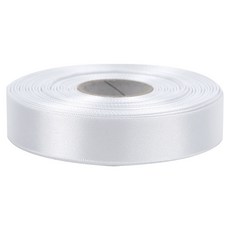 유광 단면 공단 리본 25mm, 01 백색, 1개, 45m